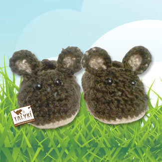 Zapatos de ratón. Babuchas tejidas a mano. Babuchas en lana. Babuchas de ratón. Pantuflas tejidas. Babuchas de animales. Talykí Taller de Tejidos y diseño textil