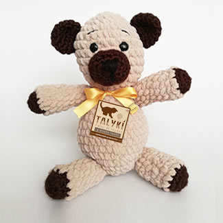 Osito en crochet. Muñecos tejdos personalizados. Talykí Taller de Tejidos y diseño textil